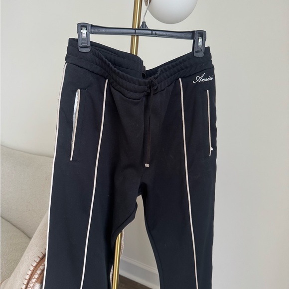 Amiri Black Track Pants with White Accents